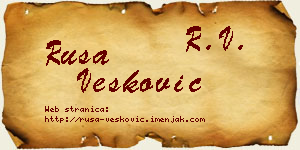 Rusa Vesković vizit kartica